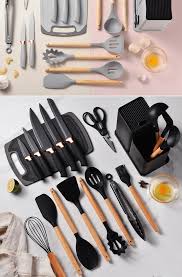 USTENSILES DE CUISINE : ENSEMBLE SILICONE LOT DE 19