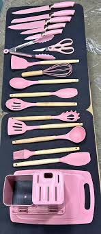 USTENSILES DE CUISINE : ENSEMBLE SILICONE LOT DE 19