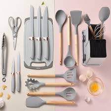 USTENSILES DE CUISINE : ENSEMBLE SILICONE LOT DE 19