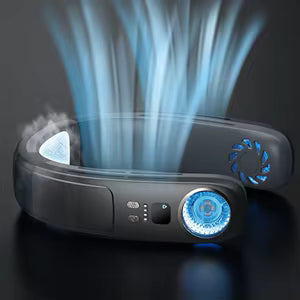 Ventilateur de Cou Sans Pales Rechargeable – Refroidissement 360° Mains Libres